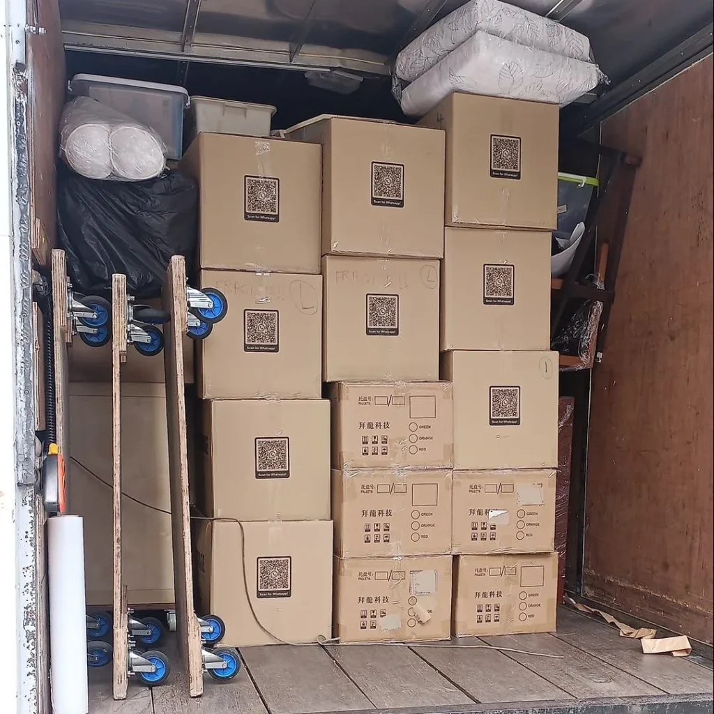 boxes loaded into a boxed truck